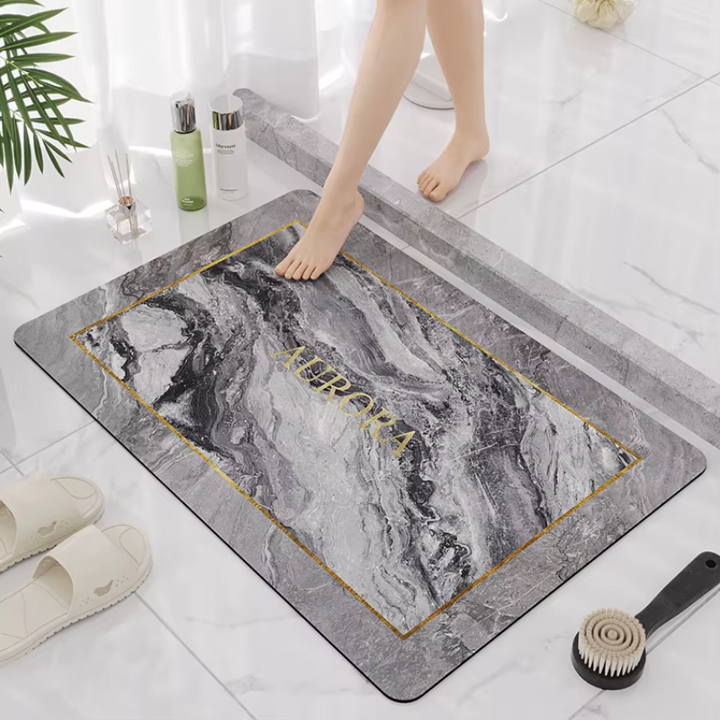 Covor baie universal, spuma de silicon si diatom, Ultra absorbant, antiderapant, 45x70 cm