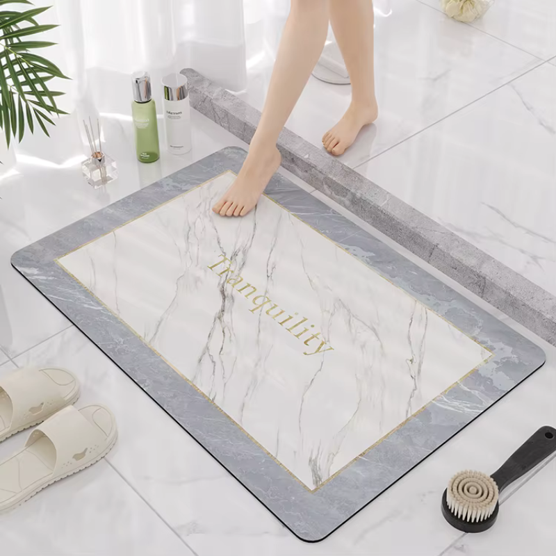 Covor baie universal, spuma de silicon si diatom, Ultra absorbant, antiderapant, 45x70 cm