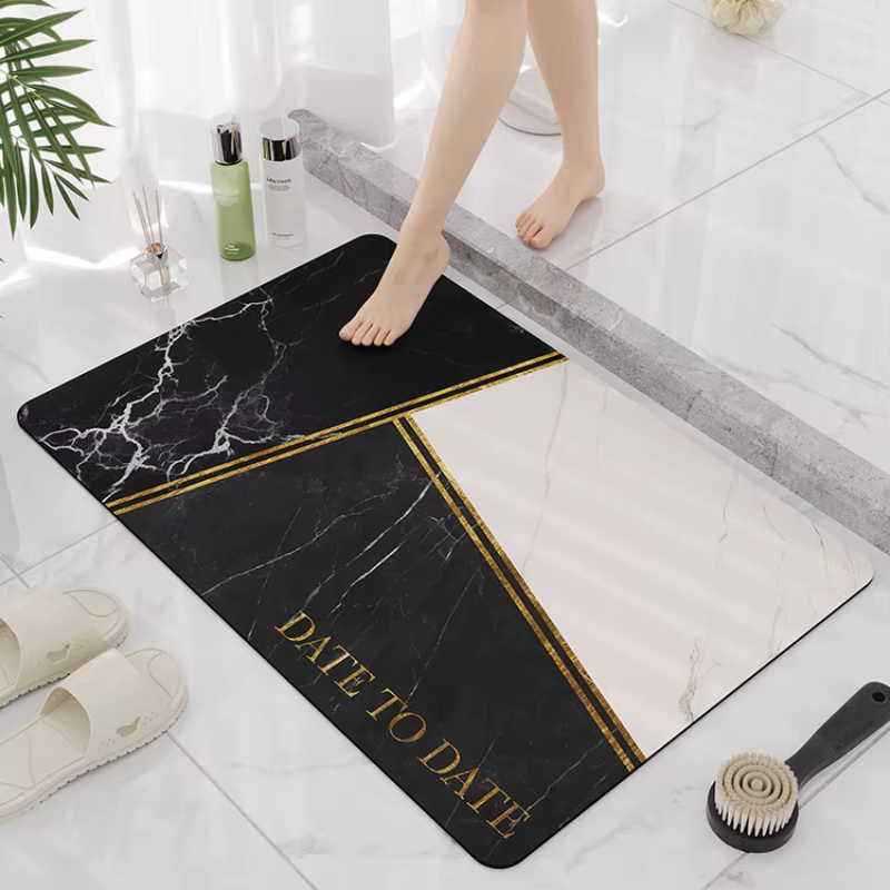 Covor baie universal, spuma de silicon si diatom, Ultra absorbant, antiderapant, 45x70 cm