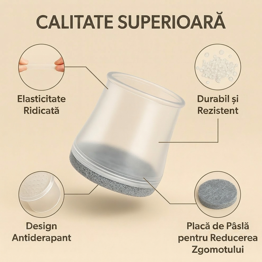 Silicov - Protectie din silicon pentru picioarele scaunelor