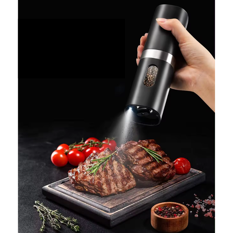 Set 2 Rasnite electrice pentru sare piper si alte condimente, Incarcare USB , Macinare reglabila