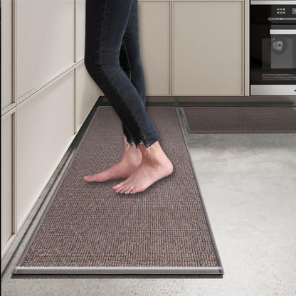 set 2 covoare pentru bucatarie gri-maro