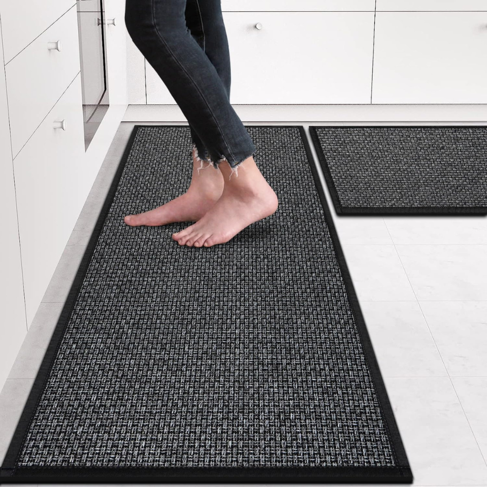 set 2 covoare pentru bucatarie negru