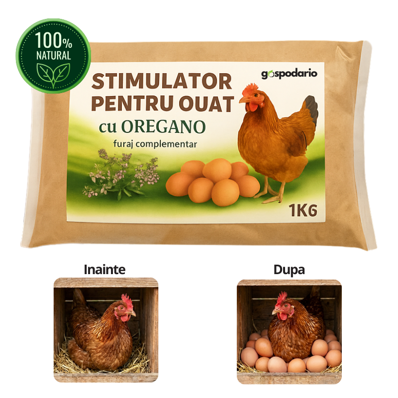 Gospodario - Stimulator natural pentru ouat cu oregano, 1kg + ( 2KG GRATIS )